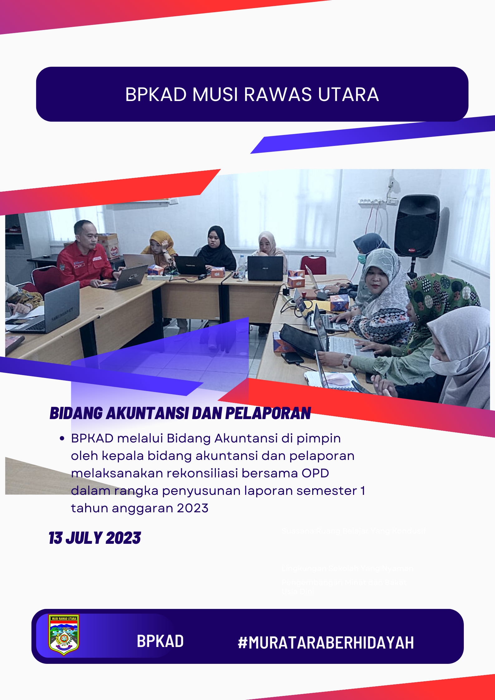 Rekonsiliasi bersama OPD dalam rangka penyusunan laporan semester I Tahun anggaran 2023